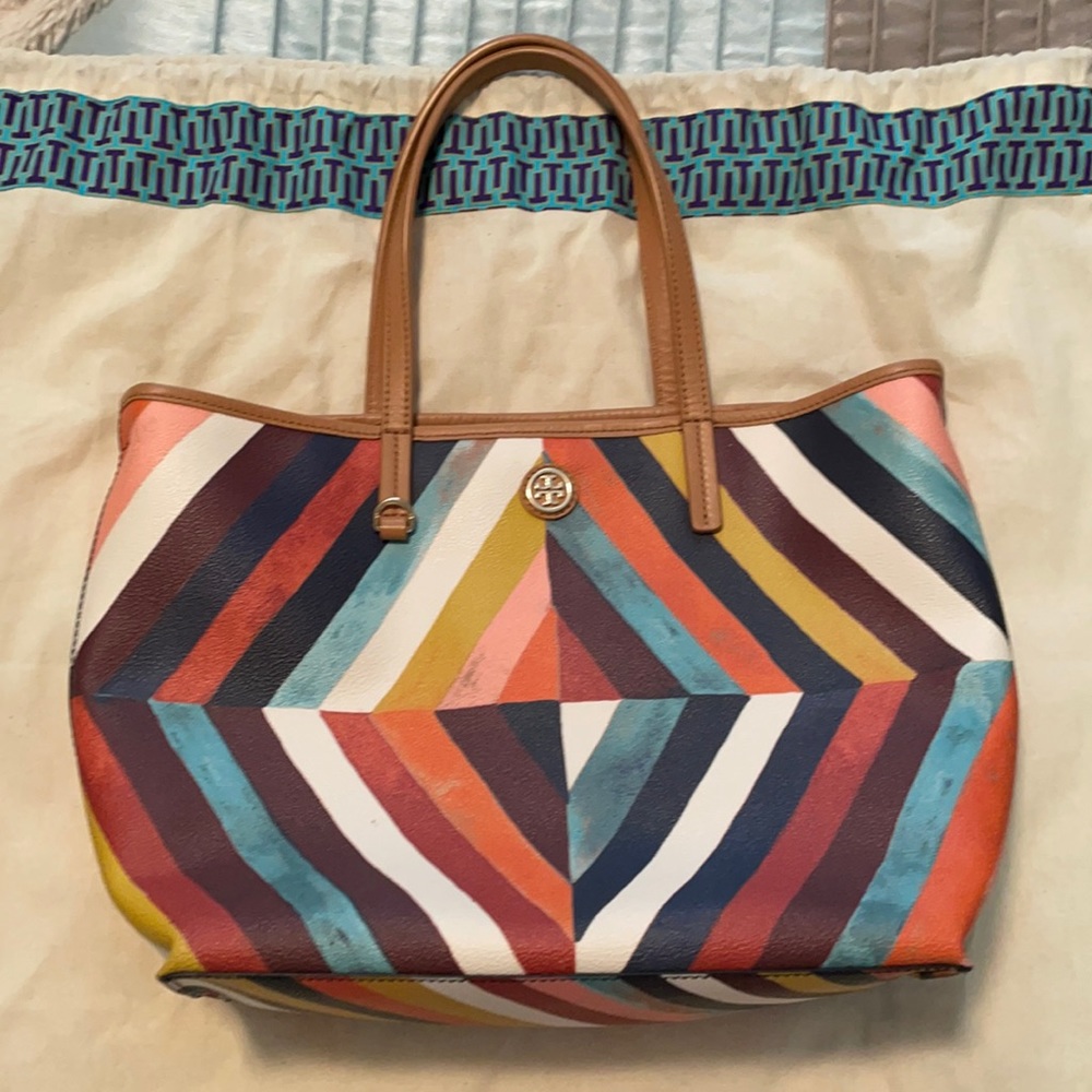 Tory Burch Women's Kerrington Diamond Striped Tote